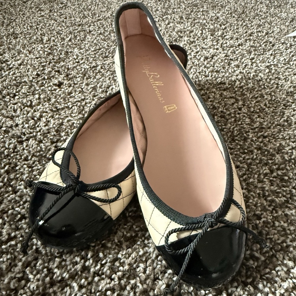 Pretty Ballerinas‎ Women's Shirley Ballet Flats Pink/Black NWOB EU36 Quilted US6